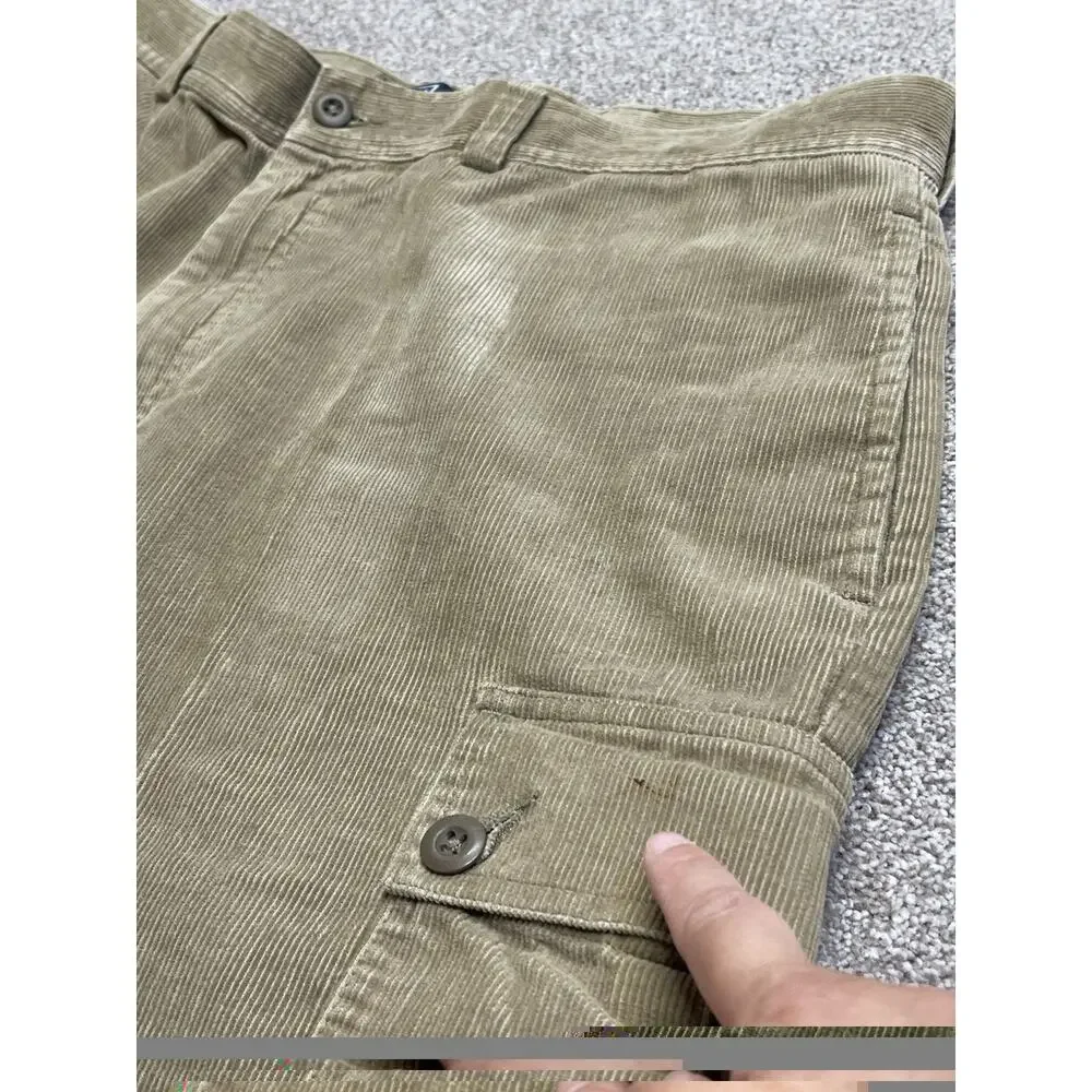 Y2K Relaxed Fit Polo Ralph Lauren Corduroy Cargo Shorts Men’s 40 Khaki Gorpcore